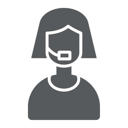 Support glyph icon, help and service, operator sign, vector graphics, a solid pattern on a white background, eps 10.のイラスト素材