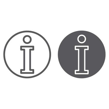 Info line and glyph icon, help and inform, information sign, vector graphics, a linear pattern on a white background, eps 10.のイラスト素材
