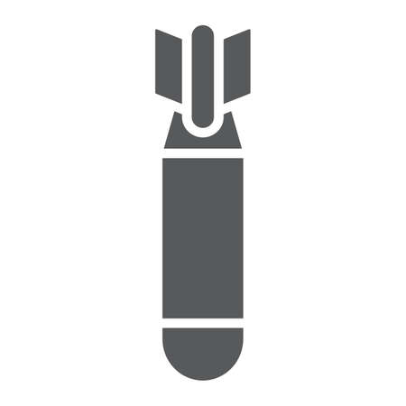 Air bomb glyph icon, weapon and military, missile sign, vector graphics, a solid pattern on a white background, eps 10.のイラスト素材