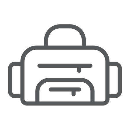 Sport bag line icon, sport and baggage, fitness bag sign, vector graphics, a linear pattern on a white background, eps 10.のイラスト素材
