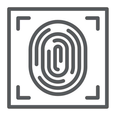Fingerprint line icon, id and security, print sign, vector graphics, a linear pattern on a white background, eps 10.のイラスト素材