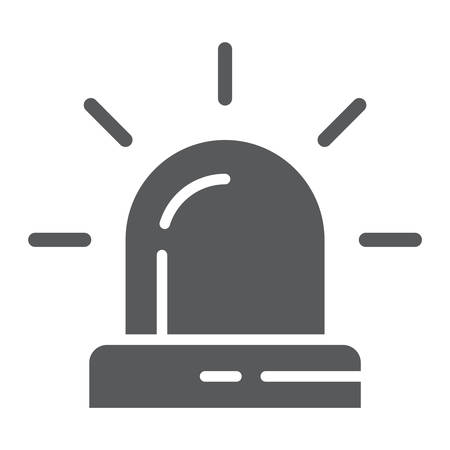 Alarm glyph icon, attention and alert, siren sign, vector graphics, a solid pattern on a white background, eps 10.のイラスト素材