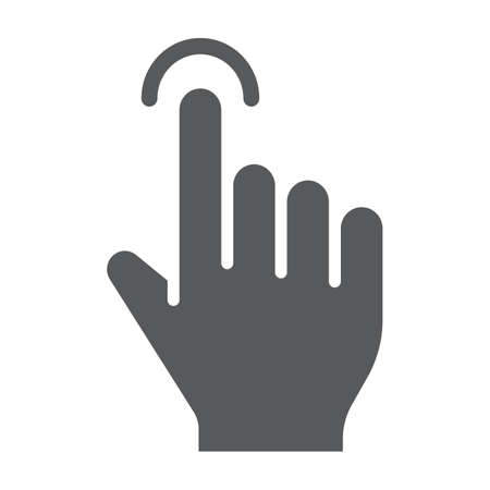 Tap glyph icon, finger and gesture, hand touch sign, vector graphics, a solid pattern on a white background, eps 10.のイラスト素材