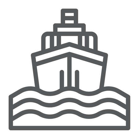 Yacht boat trip line icon, journey and cruise, ship sign, vector graphics, a linear pattern on a white background.のイラスト素材