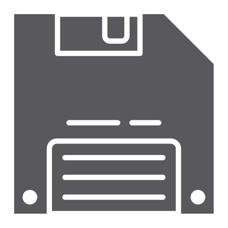 Save game glyph icon, data and disk, diskette sign, vector graphics, a solid pattern on a white background, eps 10.のイラスト素材