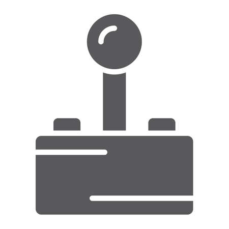 Joystick glyph icon, play and game, gamepad sign, vector graphics, a solid pattern on a white background, eps 10.のイラスト素材