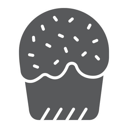 Easter cake glyph icon, easter and food, sweets sign, vector graphics, a solid pattern on a white background.のイラスト素材