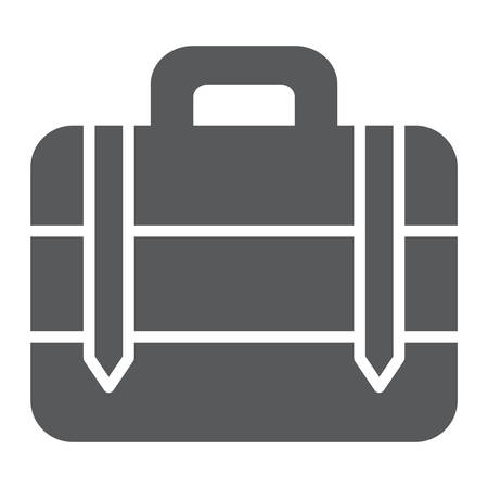 Luggage glyph icon, bag and baggage, suitcase sign, vector graphics, a solid pattern on a white background.のイラスト素材