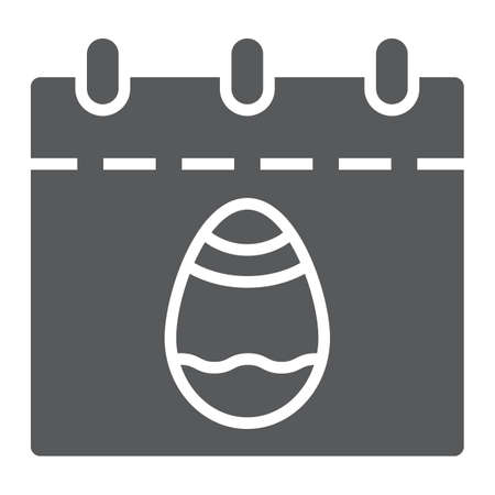 Easter calendar glyph icon, date and easter, easter day sign, vector graphics, a solid pattern on a white background.のイラスト素材