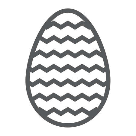 Easter egg line icon, decoration and easter, striped egg sign, vector graphics, a linear pattern on a white background.のイラスト素材
