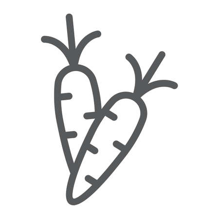 Carrot line icon, vegetable and food, root sign, vector graphics, a linear pattern on a white background.のイラスト素材