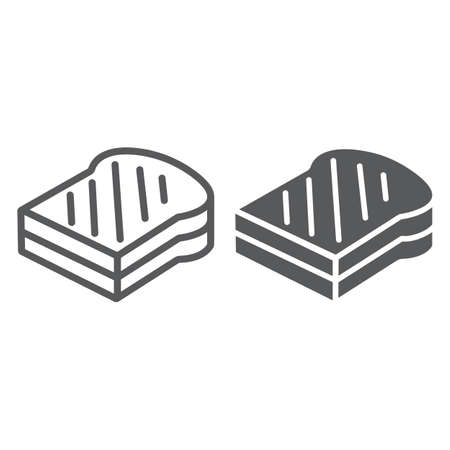 Game console line and glyph icon, leisure and play, console sign, vector graphics, a linear pattern on a white background.のイラスト素材