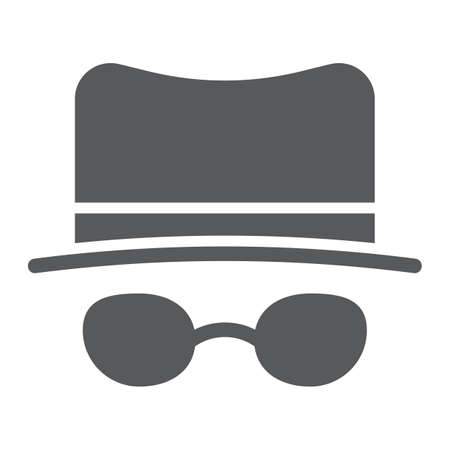 Spy glyph icon, spyware and person, detective sign, vector graphics, a solid pattern on a white background.のイラスト素材