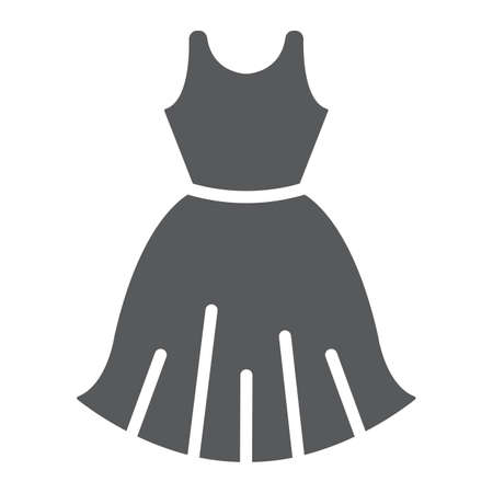 Woman dress glyph icon, female and clothes, gown sign, vector graphics, a solid pattern on a white background.のイラスト素材