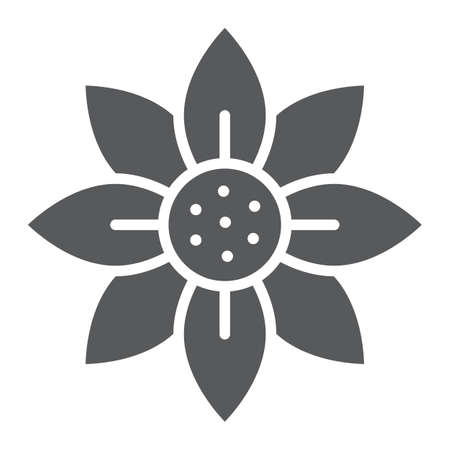 Flower glyph icon, blossom and flora, floral sign, vector graphics, a solid pattern on a white background.のイラスト素材