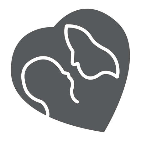 Mother and baby glyph icon, love and family, woman and child sign, vector graphics, a solid pattern on a white background.のイラスト素材