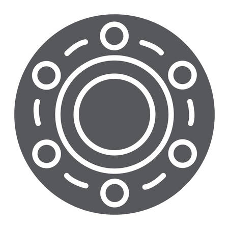 Bearing glyph icon, car and vehicle, wheel sign, vector graphics, a solid pattern on a white background.のイラスト素材