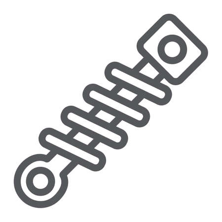 Car spring line icon, auto and repair, absorber sign, vector graphics, a linear pattern on a white background.のイラスト素材