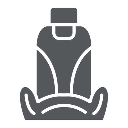 Car seat glyph icon, auto and part, car armchair sign, vector graphics, a solid pattern on a white background.のイラスト素材