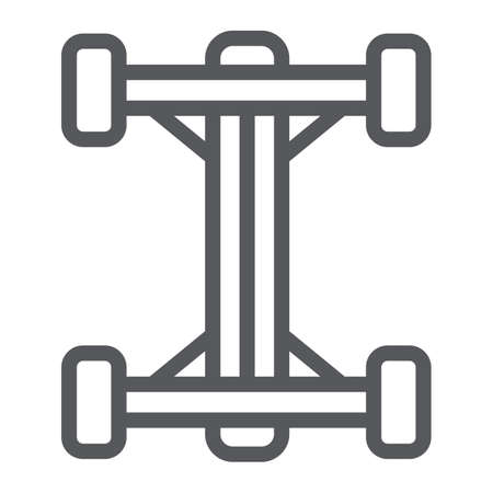 Chassis line icon, car and part, auto shaft sign, vector graphics, a linear pattern on a white background.のイラスト素材