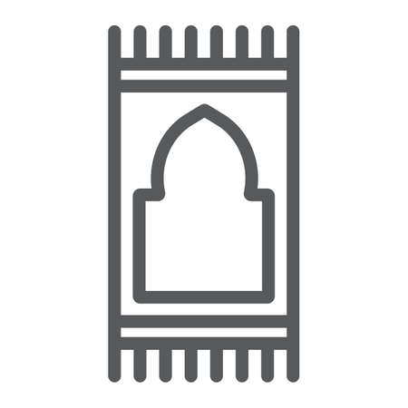 Prayer carpet line icon, arabic and rug, prayer pad sign, vector graphics, a linear pattern on a white background.のイラスト素材