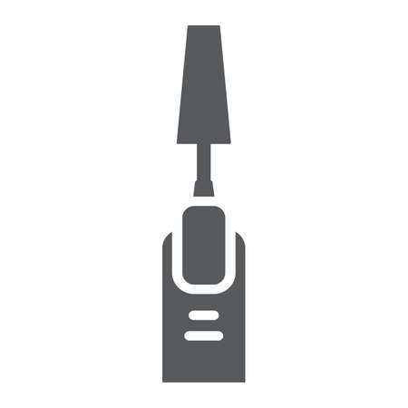 Manicure glyph icon, cosmetic and beauty, nail polish sign, vector graphics, a solid pattern on a white background.のイラスト素材
