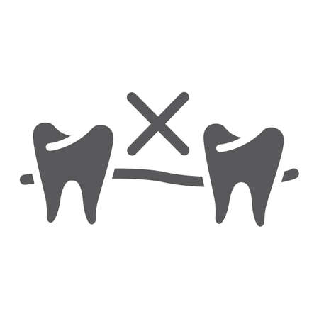 No tooth glyph icon, mouth and dental, missing tooth sign, vector graphics, a solid pattern on a white background.のイラスト素材