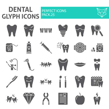 Vector of Dental glyph icon set, - ID:1-121293856 - Royalty Free Image ...