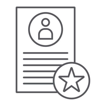 Best proposal thin line icon, job and recruiting, resume sign, vector graphics, a linear pattern on a white background.のイラスト素材