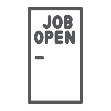 Job opening line icon, work and recruiting, job offer sign, vector graphics, a linear pattern on a white background.のイラスト素材