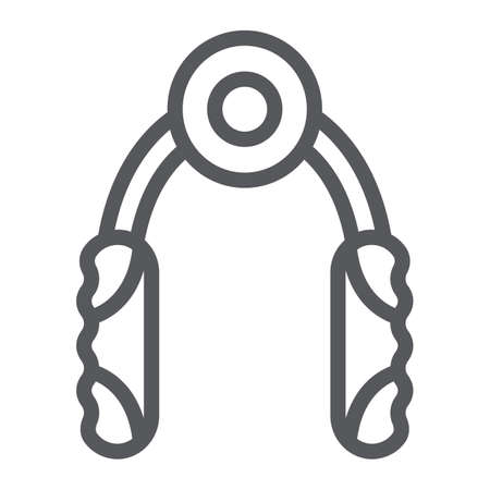 Hand gripper line icon, equipment and training, expander sign, vector graphics, a linear pattern on a white background.のイラスト素材