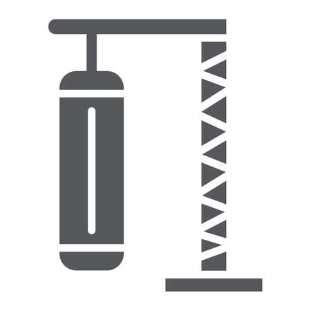 Punching bag glyph icon, sport and kick, boxing sign, vector graphics, a solid pattern on a white background.のイラスト素材
