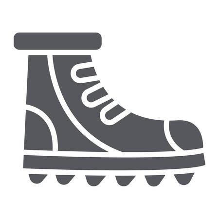 Boot glyph icon, footwear and hiking, shoe set sign, vector graphics, a solid pattern on a white background.のイラスト素材