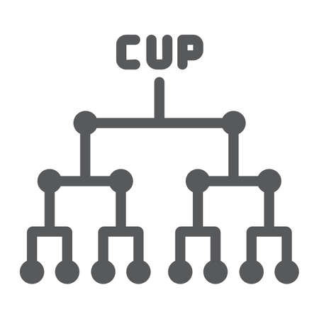 Soccer tournament glyph icon, league and sport, football graphic sign, vector graphics, a solid pattern on a white background.のイラスト素材