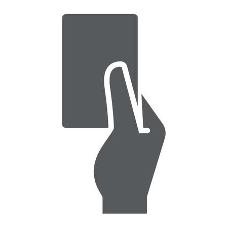 Referee card glyph icon, sport and soccer, red card sign, vector graphics, a solid pattern on a white background.のイラスト素材