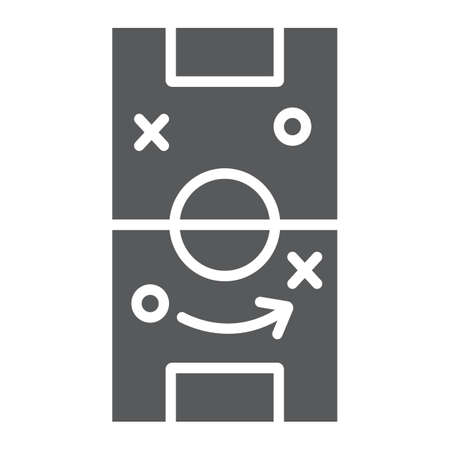 Soccer strategy glyph icon, game and field, football tactic sign, vector graphics, a solid pattern on a white background.のイラスト素材