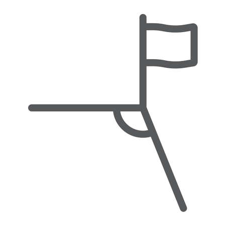 Soccer corner line icon, sport and field, football corner sign, vector graphics, a linear pattern on a white background.のイラスト素材