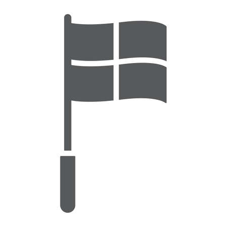 Referee flag glyph icon, soccer and sport, football flag sign, vector graphics, a solid pattern on a white background.のイラスト素材