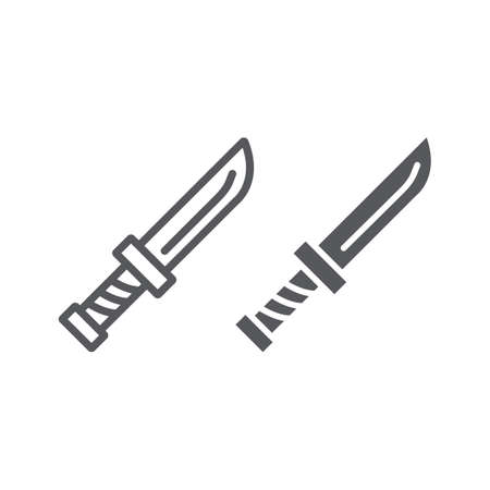 Knife line and glyph icon, sharp and cut, tool sign, vector graphics, a linear pattern on a white background.のイラスト素材
