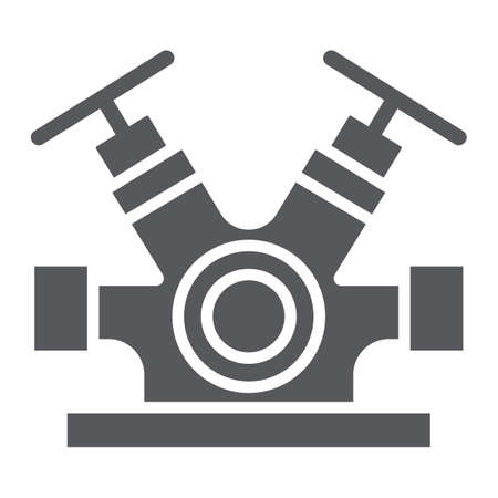 Hydrant system glyph icon, equipment and emergency, extinguisher faucet sign, vector graphics, a solid pattern on a white background.のイラスト素材