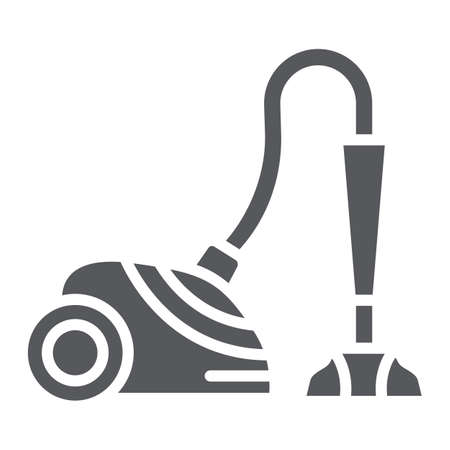 Vacuum cleaner glyph icon, appliance and home,  vector graphics, a solid pattern on a white background.のイラスト素材