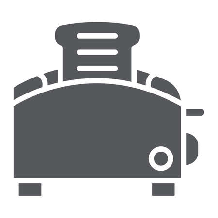 Toaster glyph icon, kitchen and cooking, utensil sign, vector graphics, a solid pattern on a white background.のイラスト素材