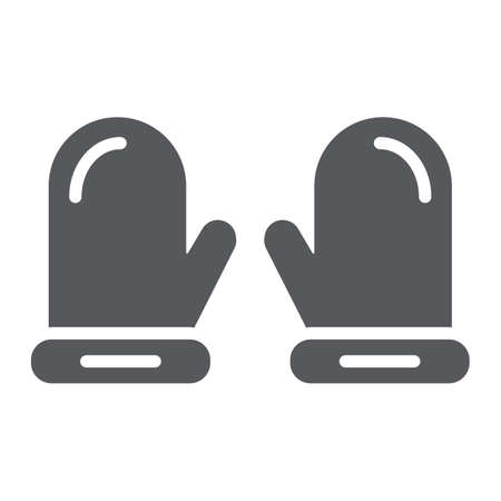 Mitten glyph icon, clothes and fashion, winter mittens sign, vector graphics, a solid pattern on a white background.のイラスト素材