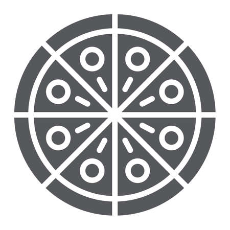Pizza glyph icon, party and meal, fast food sign, vector graphics, a solid pattern on a white background.のイラスト素材