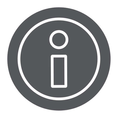 Info glyph icon, help and inform, information sign, vector graphics, a solid pattern on a white background.のイラスト素材