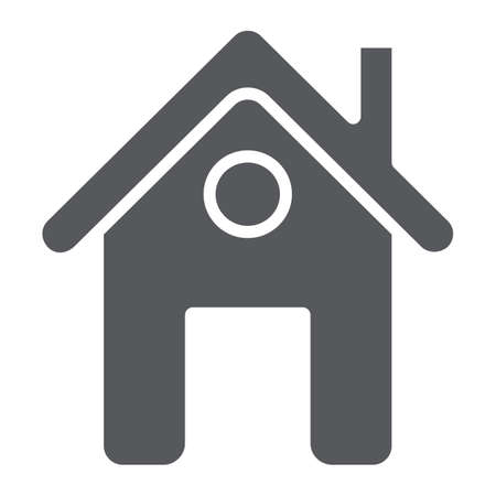 Home page glyph icon, web and house, construction sign, vector graphics, a solid pattern on a white background.のイラスト素材