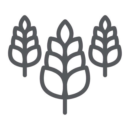Spikelet line icon, farm and agriculture, wheat sign, vector graphics, a linear pattern on a white background.のイラスト素材
