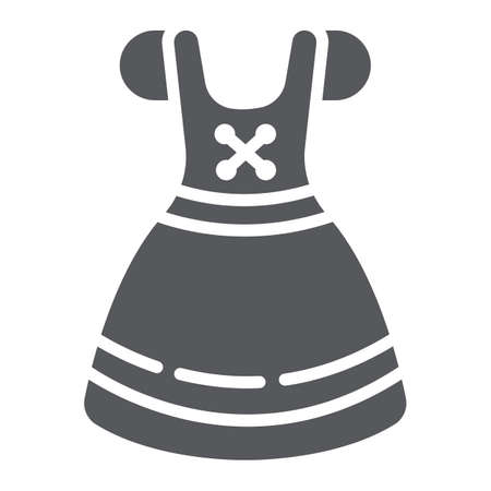 Dirndl glyph icon, clothes and austria, oktoberfest dress sign, vector graphics, a solid pattern on a white background.のイラスト素材