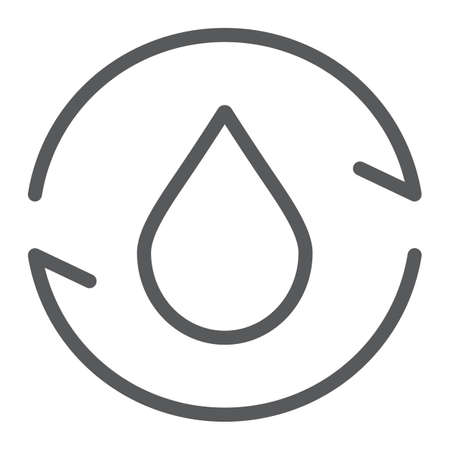 Circulating gas line icon, environment and fuel, nature recycle sign, vector graphics, a linear pattern on a white background.のイラスト素材