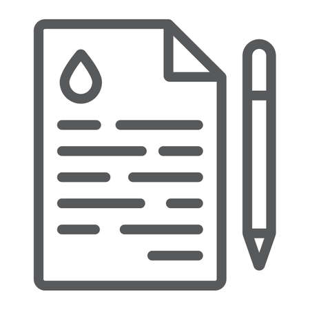 Oil contract line icon, deal and fuel, agreement sign, vector graphics, a linear pattern on a white background.のイラスト素材